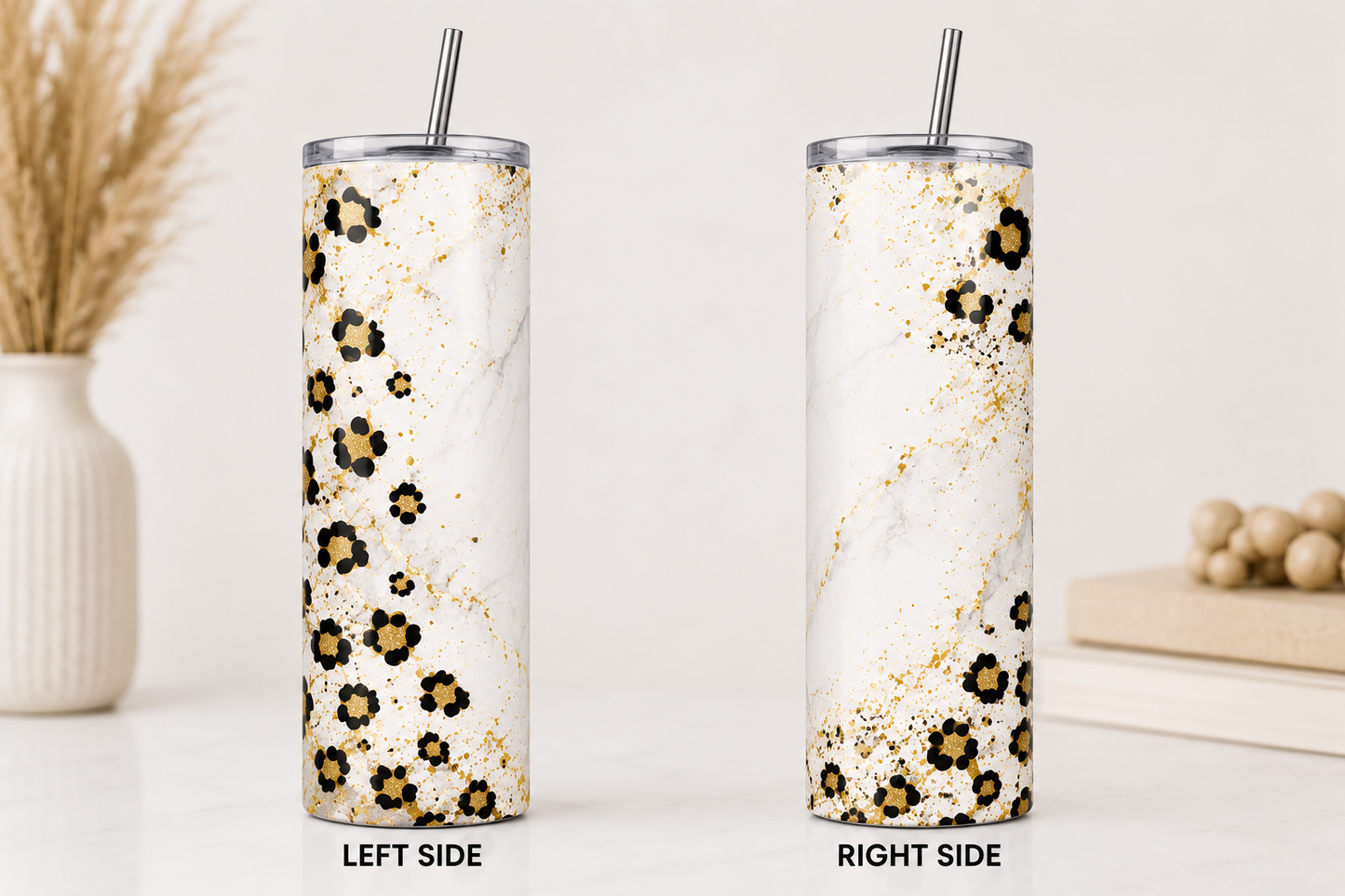 Messy Bun Target Run Coffee Repeat tumbler left and right side view